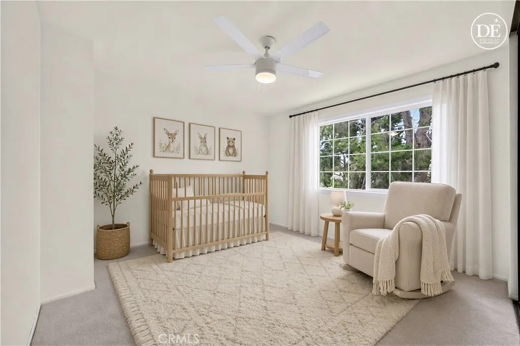 Virtually staged bedroom