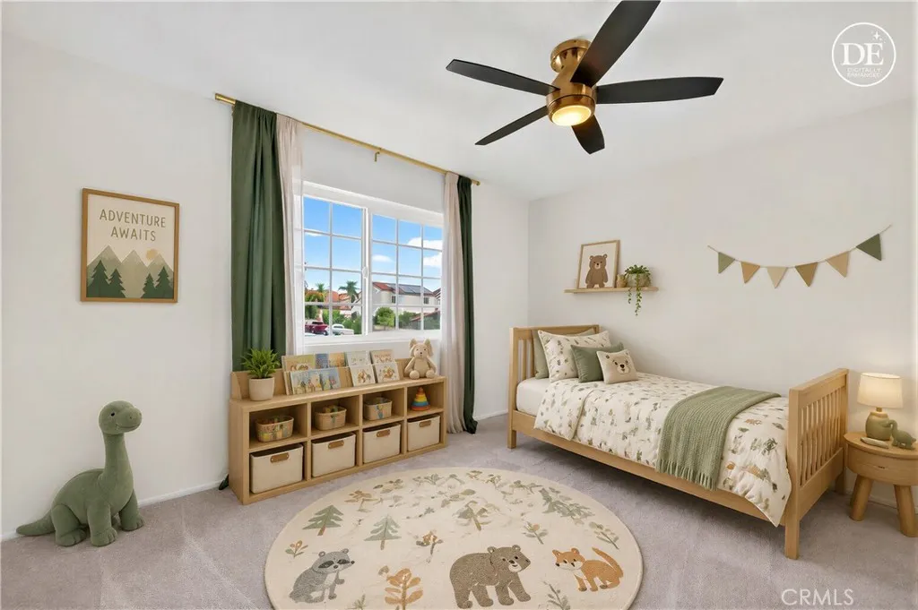 Virtually staged bedroom