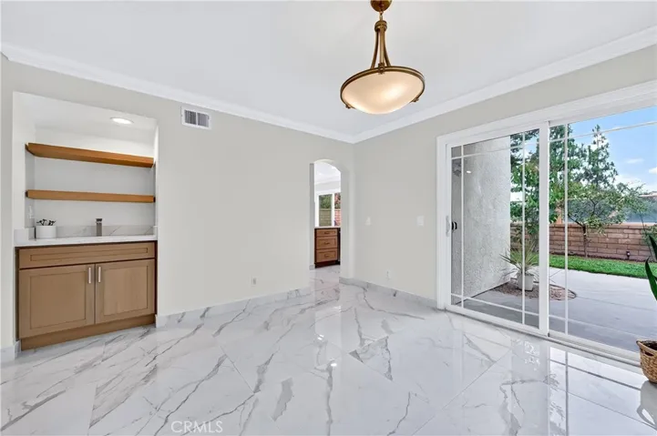 Wet bar in dining room