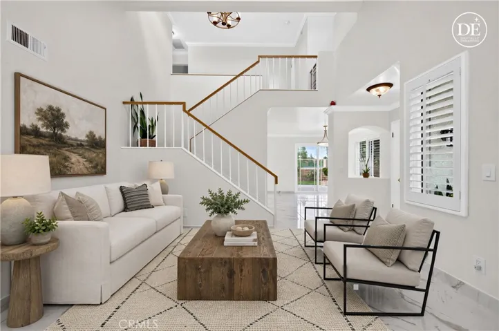 Virtually staged living room