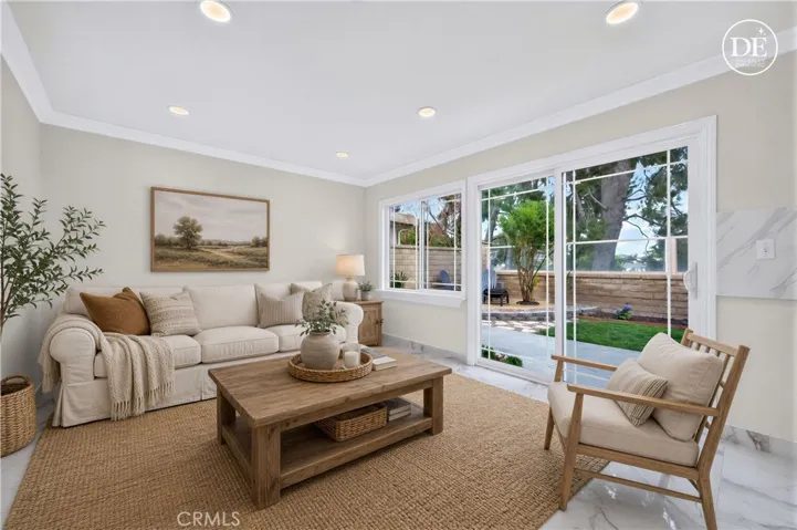 Virtually staged family room