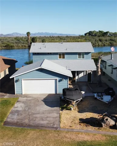 Aerial view of the house from the road