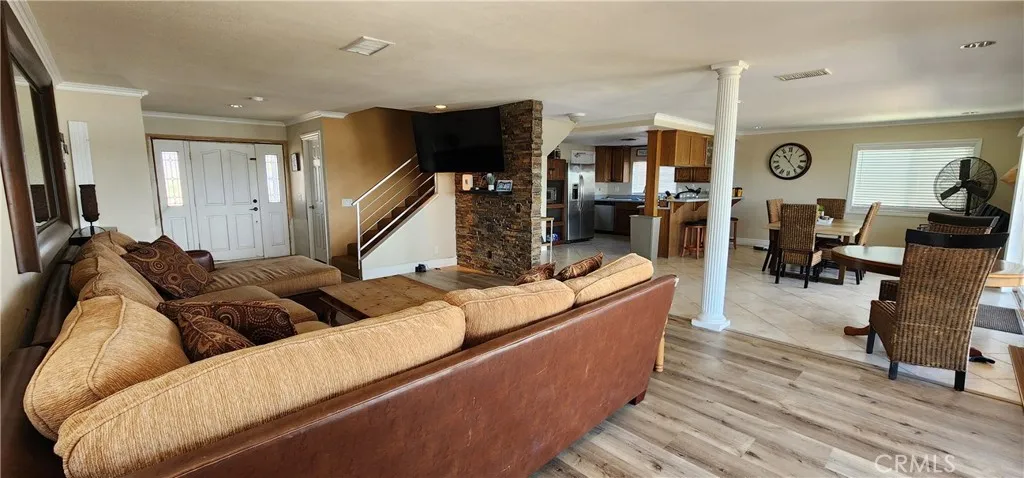 Downstairs floor has wide open layout