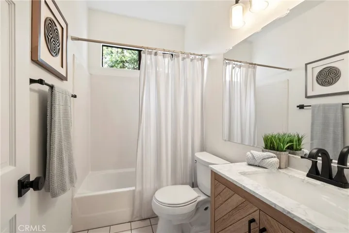 Bathroom with new vanity and lights
