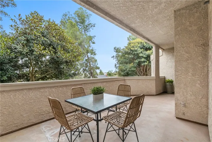 Over sized balcony with nature views