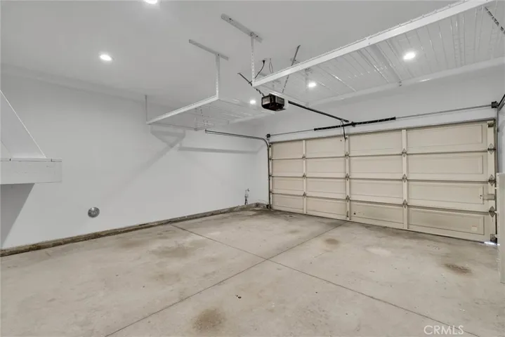 Interior of attached two car garage