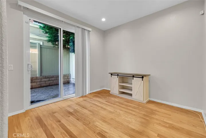Downstairs bedroom with patio access
