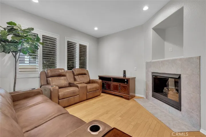 Living room with fireplace