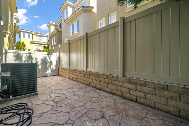combination rear yard and patio
