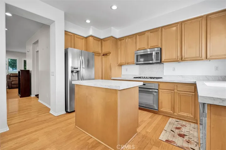 full view of kitchen including island