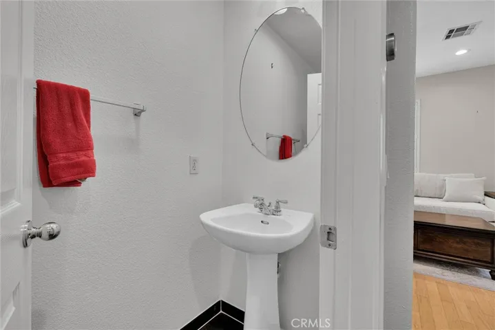 Interior of entertaining level half bath