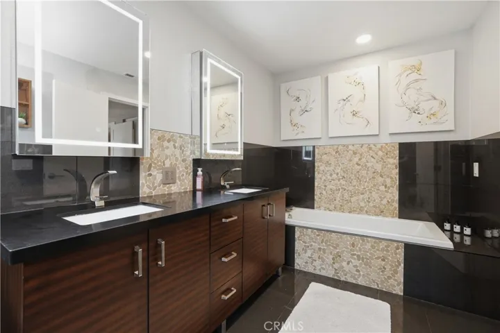 Don't overlook the soothing soaking tub.