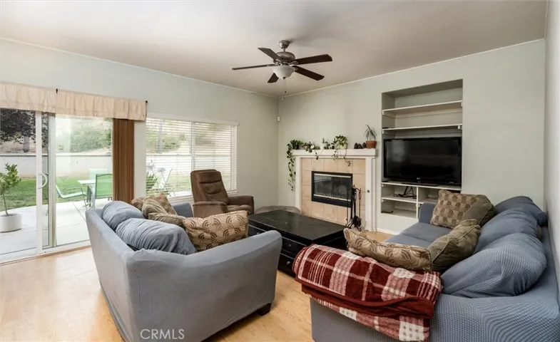 Family room with fireplace