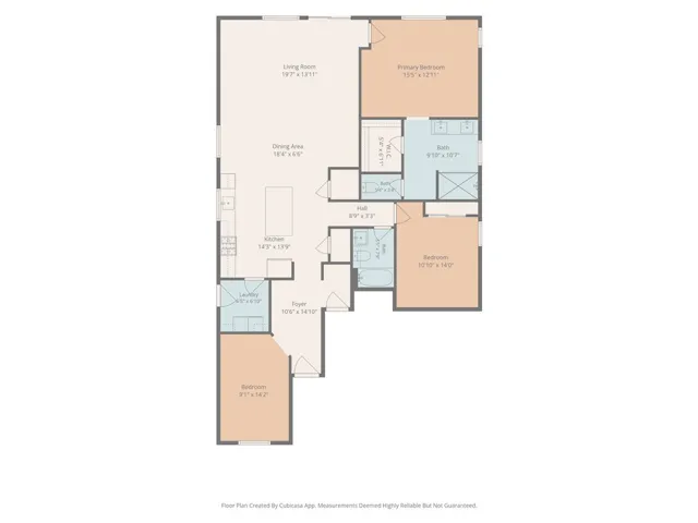 2D Floorplan (Front room is a Den not a bedroom)