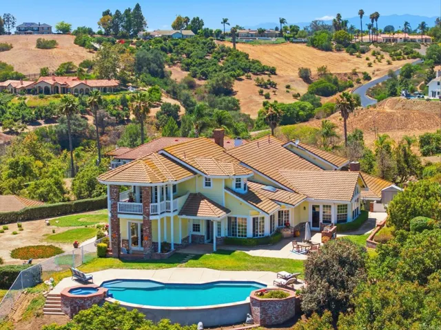 Aerial view of backyard