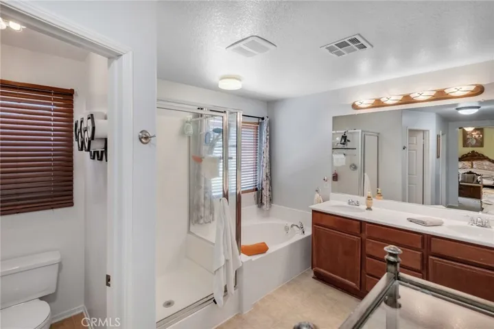 primary bathroom with walk in closet