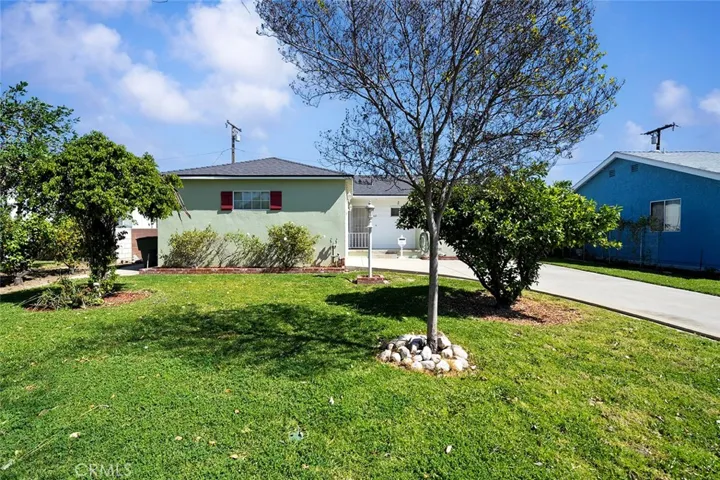 Large lot with fruit trees.