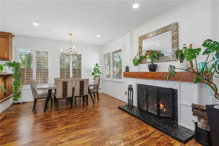 Dining Area with cozy Fireplace