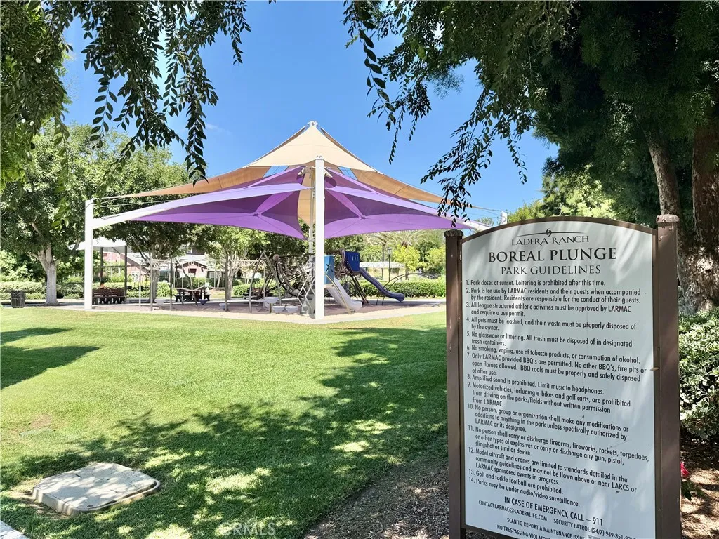 Nearby park and playground, one of many in the community