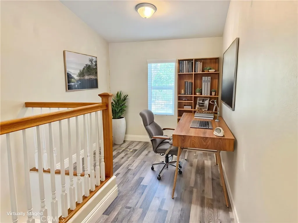 Virtually staged loft space on second floor
