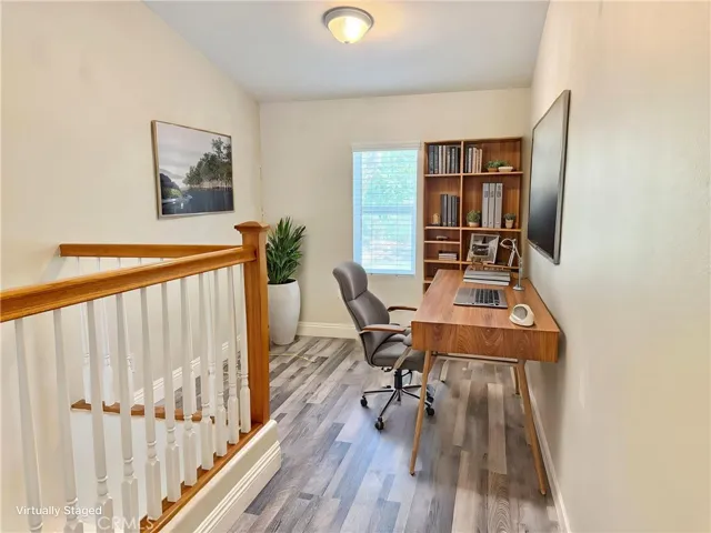 Virtually staged loft space on second floor