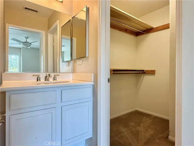 Primary bath with walk-in closet