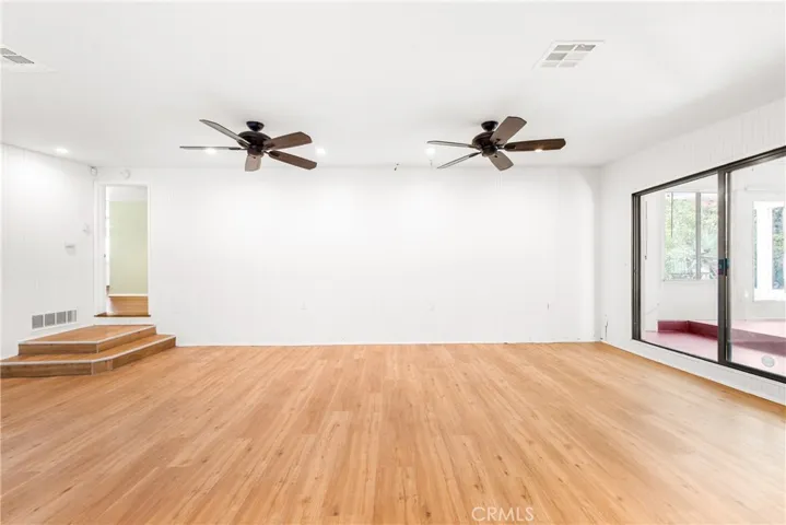 Family room is connected to a sunroom