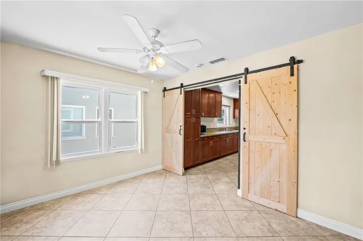 Dining room conveniently located adjacent to the kitchen.
