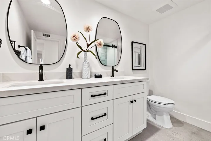 Hall Bathroom with Dual Sinks