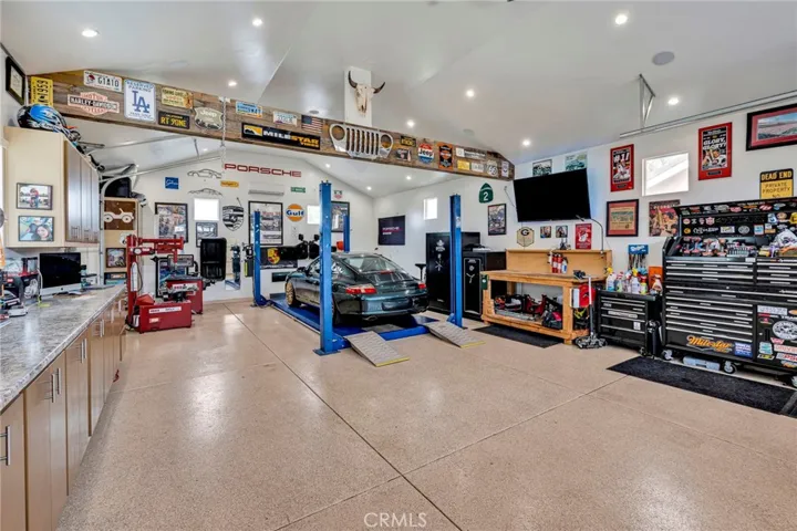 Inside the additional garage/workshop.