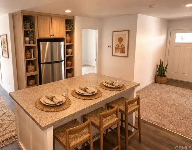 large kitchen island with seating
