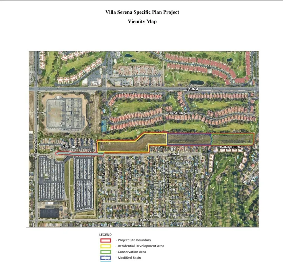 1421 E. 15th St Upland is located in the Conservation area of the housing project - see map. Note is can be subject to change so verify with the City of Upland
