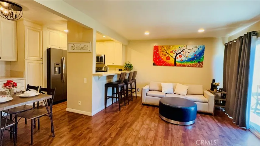 Living room-kitchen and dining areas