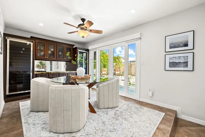 View of French Doors from Dining Room