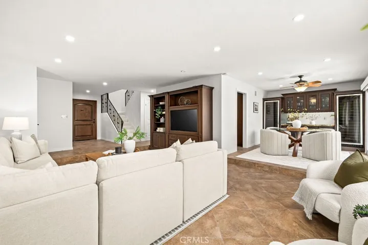View from Living Room  to Dining and Front Door Entry