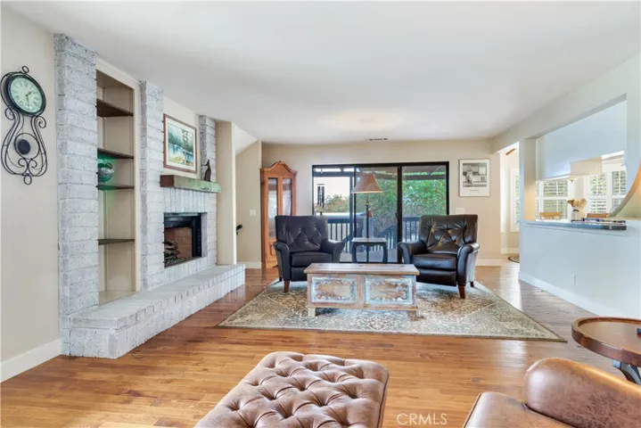 View of outdoor balcony off Family Room and Kitchen