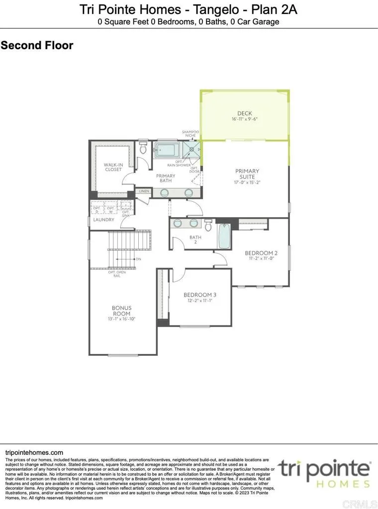 Tangelo Plan 2 Builder Floor plan - Second floor