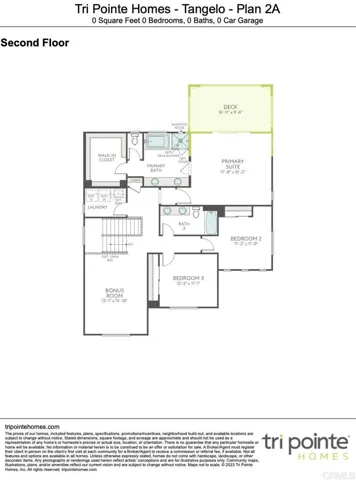 Tangelo Plan 2 Builder Floor plan - Second floor