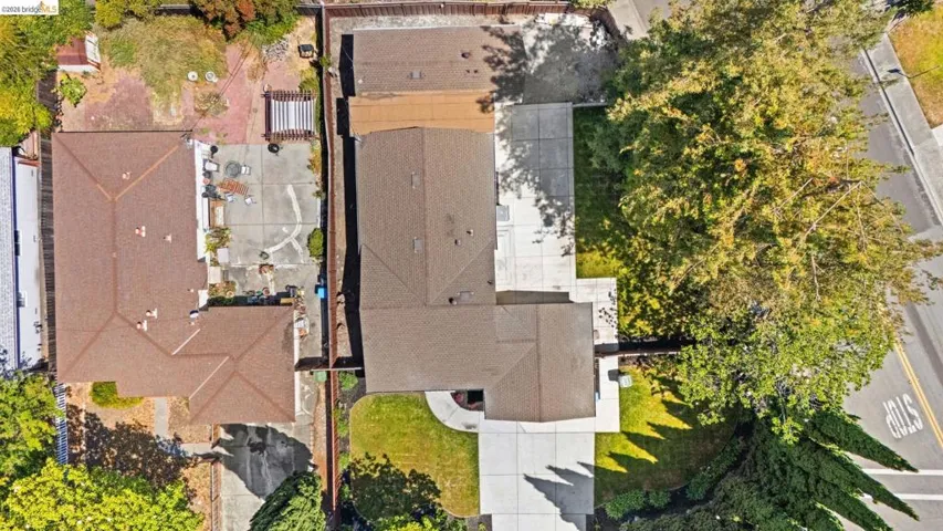 Aerial perspective highlighting the property layout