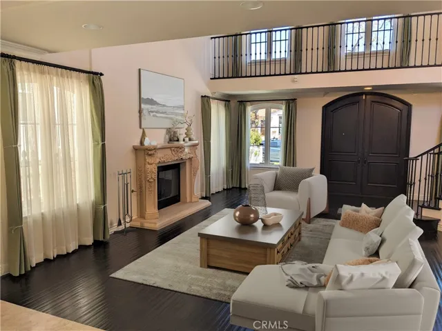 Virtually staged living room