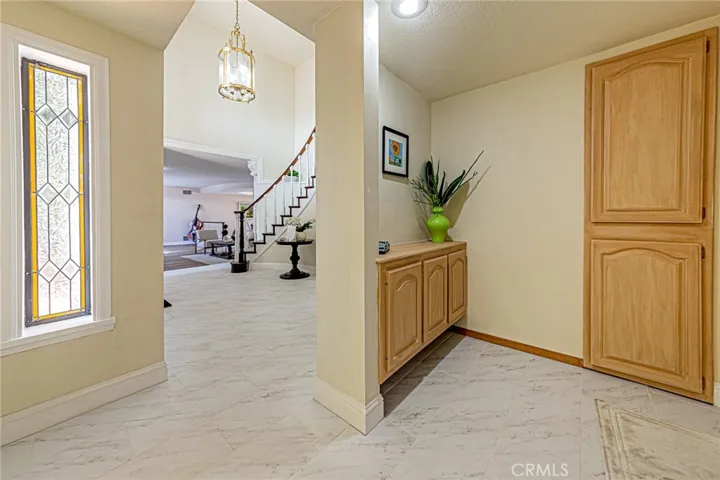 Spacious lower-level hallway with open feel