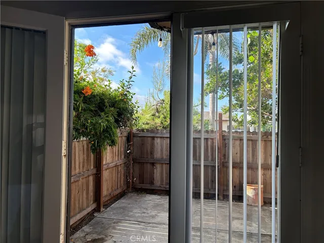 living space opens to front enclosed patio