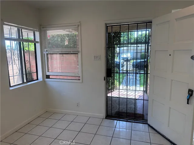 front entry to private patio and living room