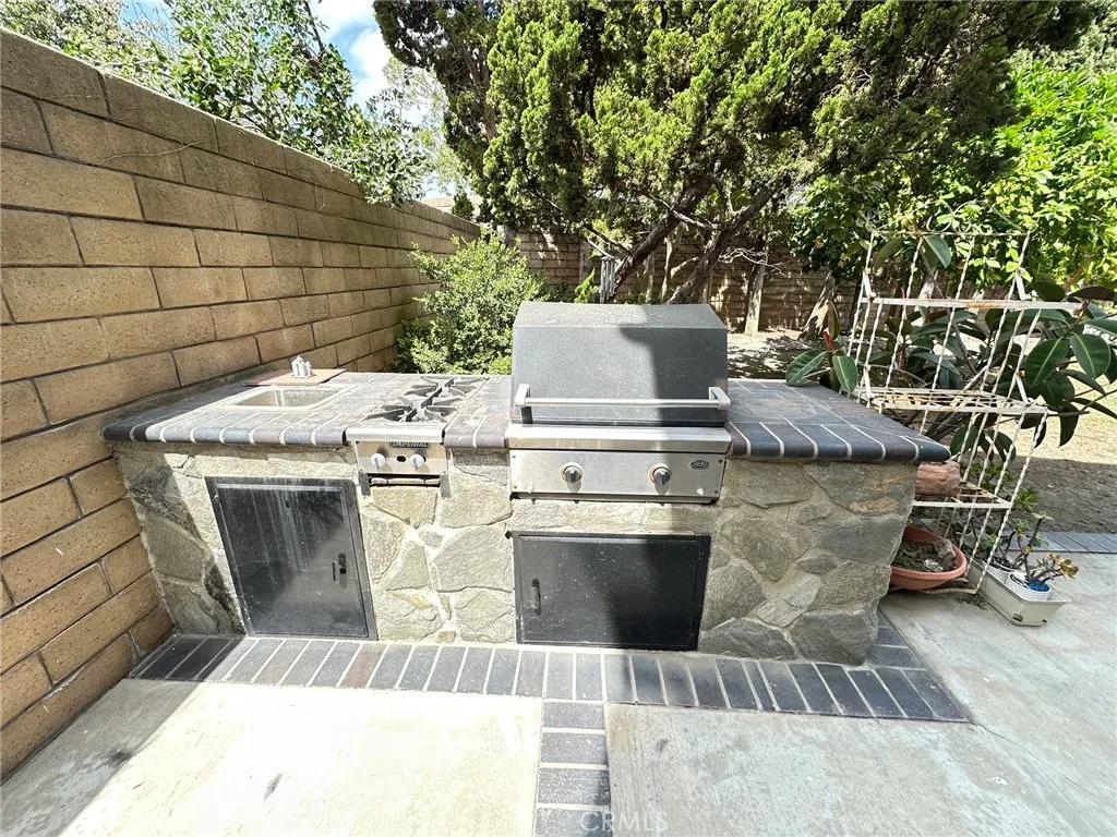 built in BBQ grill, wash sink and 2 gas burners (gas and water are ready)-- can be modified as an "outdoor kitchen"