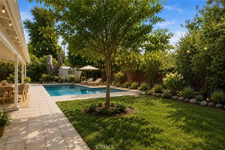 Virtually Staged Backyard Pool photo