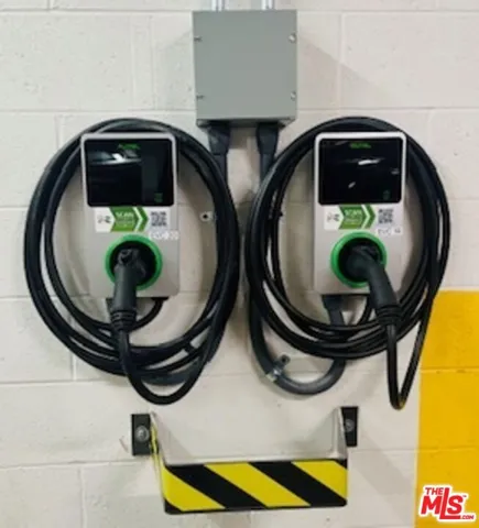 Electric car charger at parkin