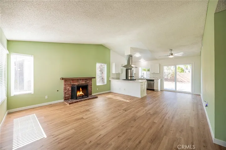 Open living room and kitchen