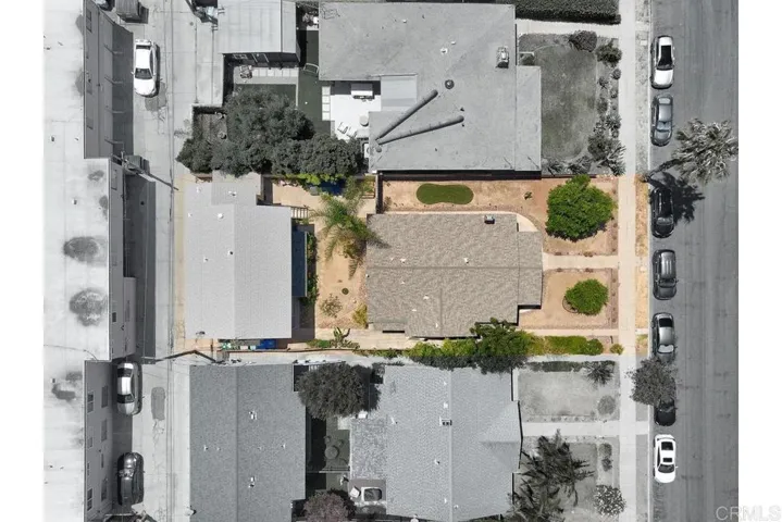 Drone view of property