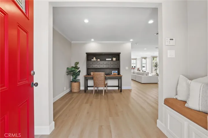 Cozy entryway sets the vibe for this updated home.