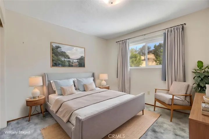 Virtually staged bedroom
